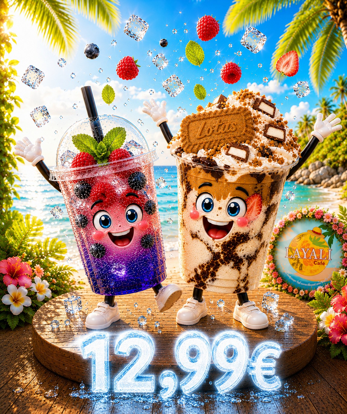 Ice crepe becher + Stay cool mocktail