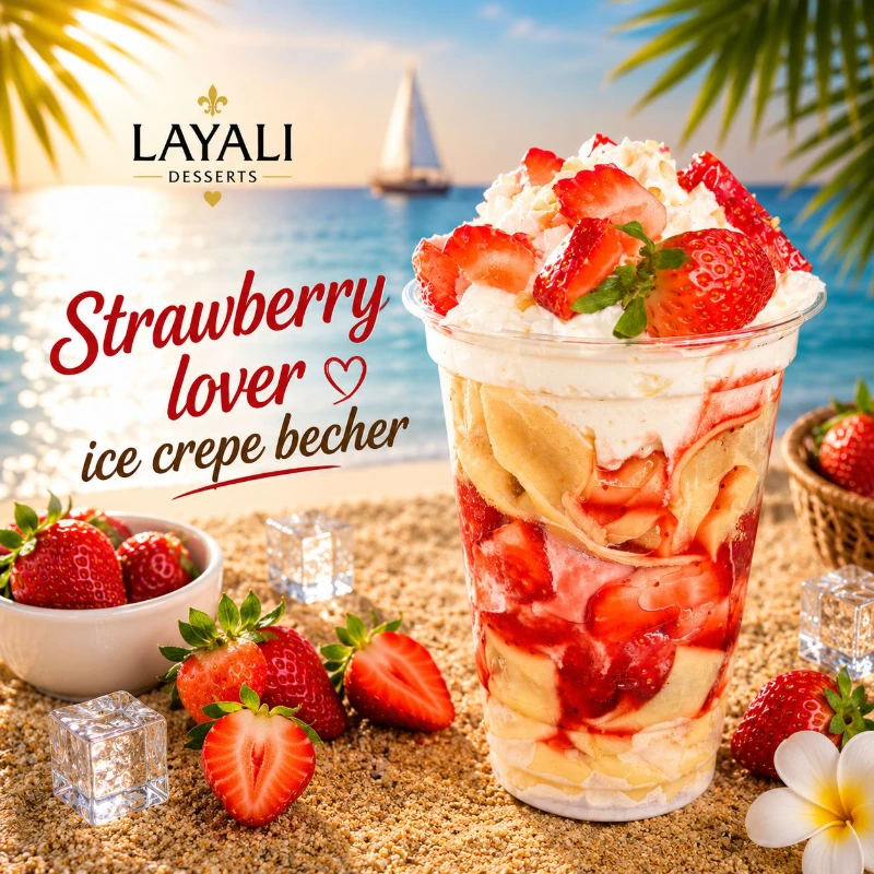 Strawberry lover ice crepe becher