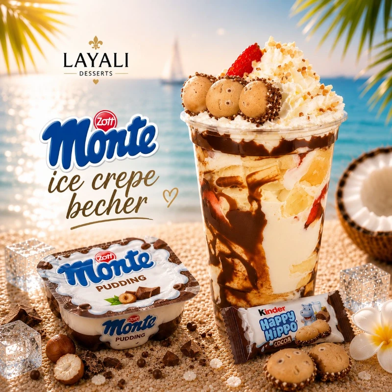 Monte ice crepe becher