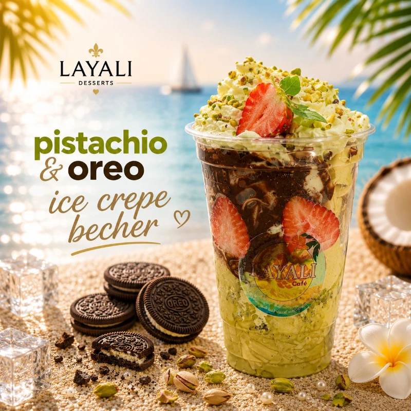 pistazie & oreo Ice crepe becher