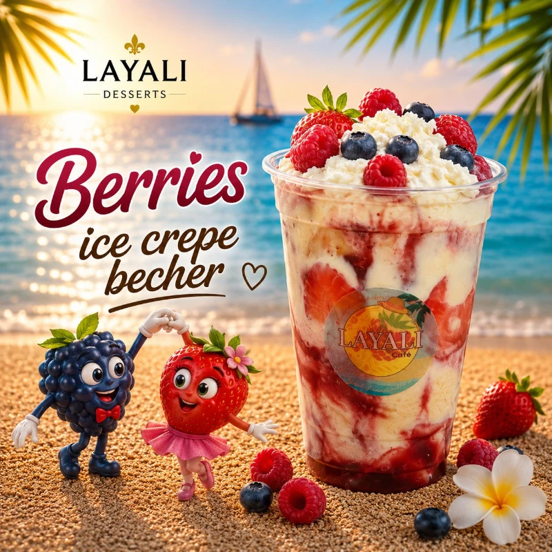 Berries ice crepe becher